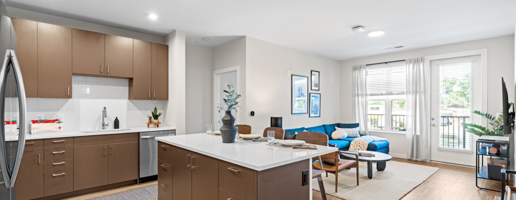 Well-lit kitchen with ample counter space
