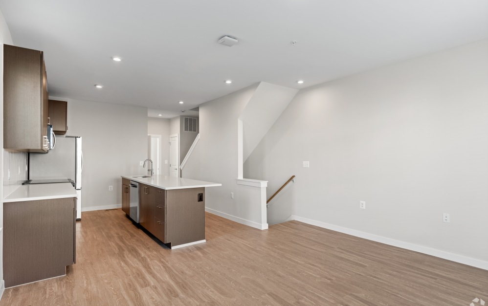 C4 - 3 bedroom floorplan layout with 3 bathrooms and 1830 square feet (Stairs leading into kitchen )