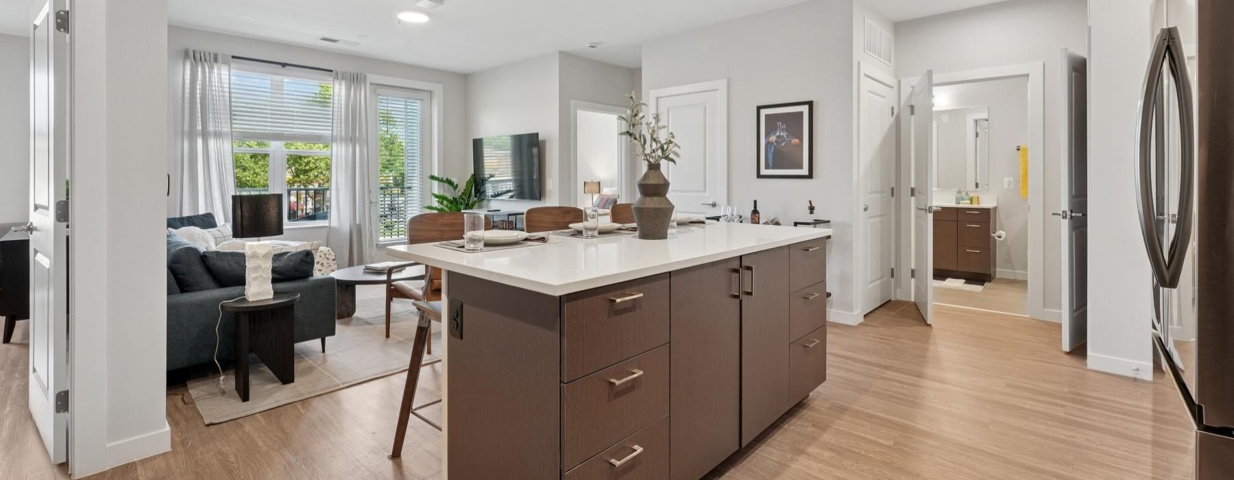 Well-lit kitchen with ample counter space