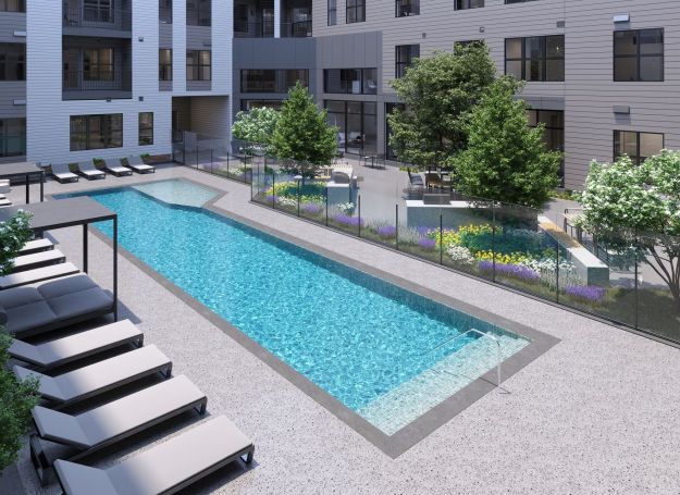 Alta Nova Apartments luxury pool amenity rendering